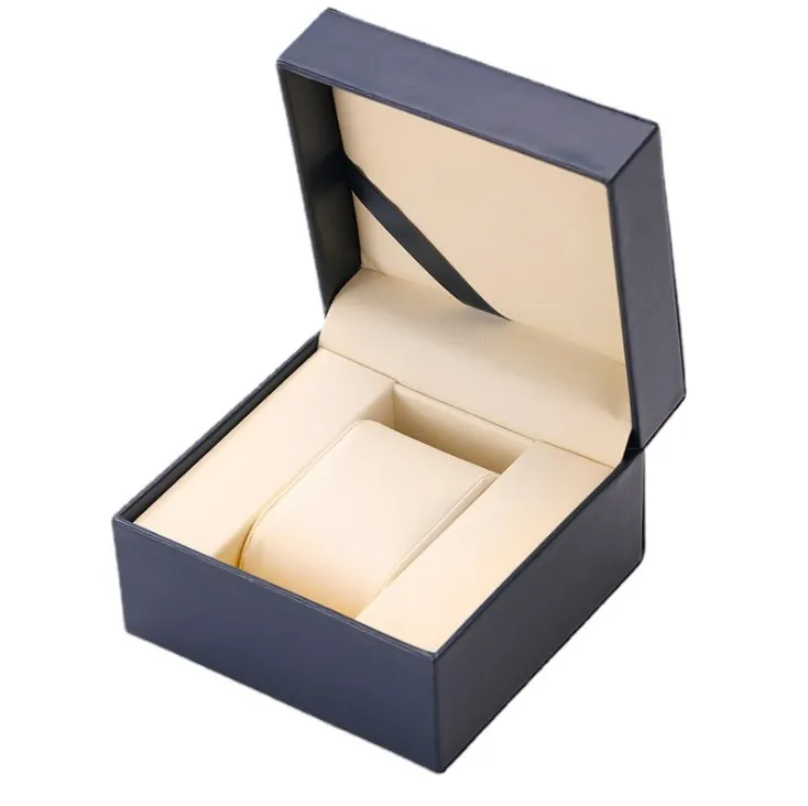 Wholesale Custom label mens luxury pu leather single watch gift storage boxes for men