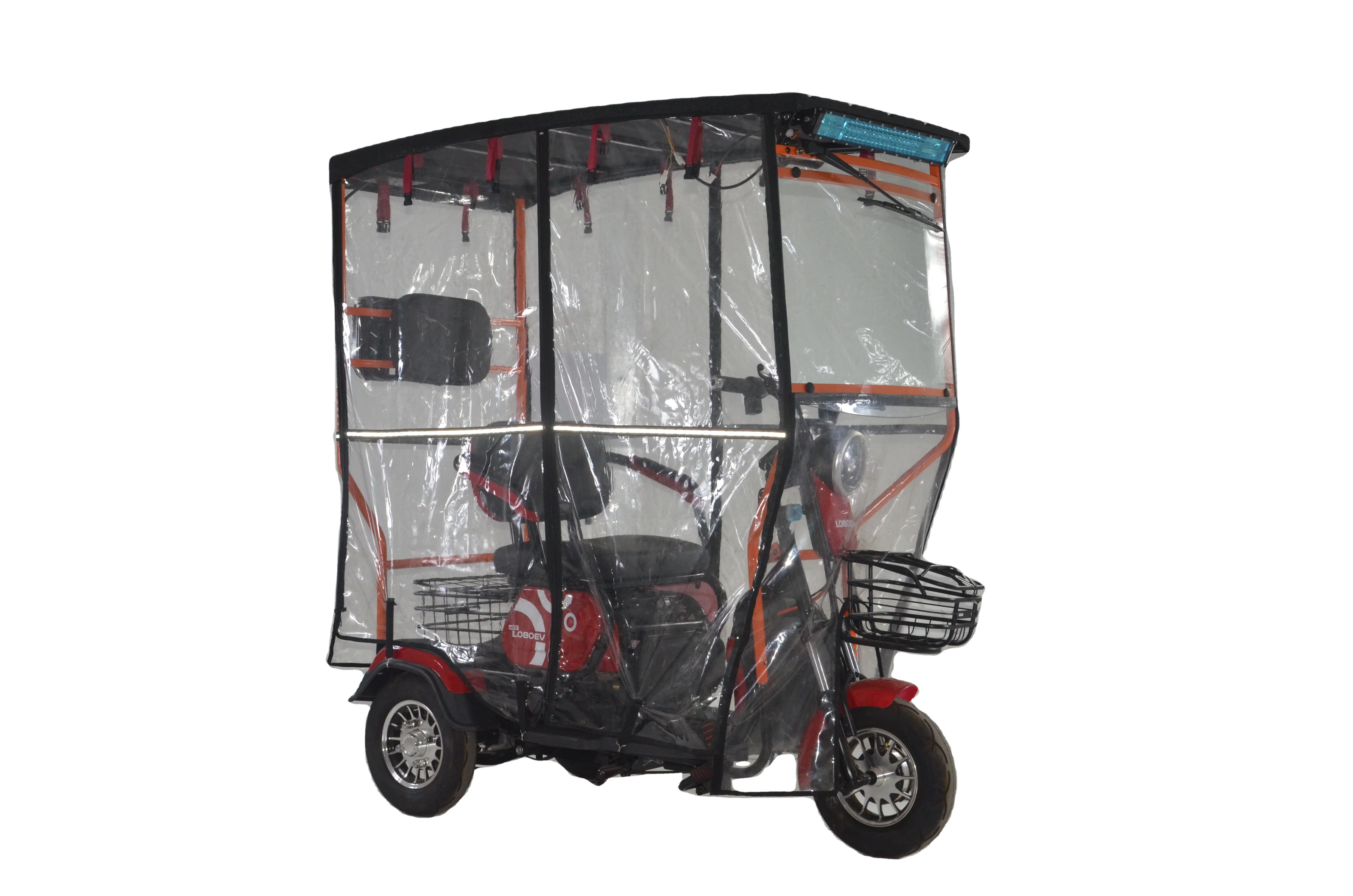 Durable Popular Solar electric tricycle With rain curtain Folding Seats With wiper electric tricycles with solar panel