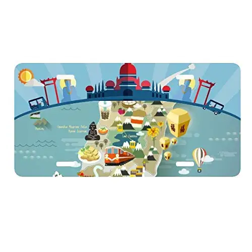 Colorful License Plate Embossed Metal 2d3d License Plate Usa Thailand License Plate For Garage Decora Gift