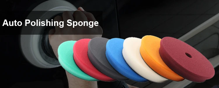 High Quality Heavy Cutting Pad Reusage 6' 7' Foam Car Polishing Pad Yellow Orange