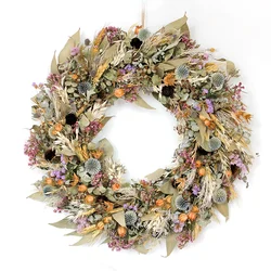 Large size free sample dried flowers wreath preserved flower garland BOHO Home decorative flowers Decorative wreaths