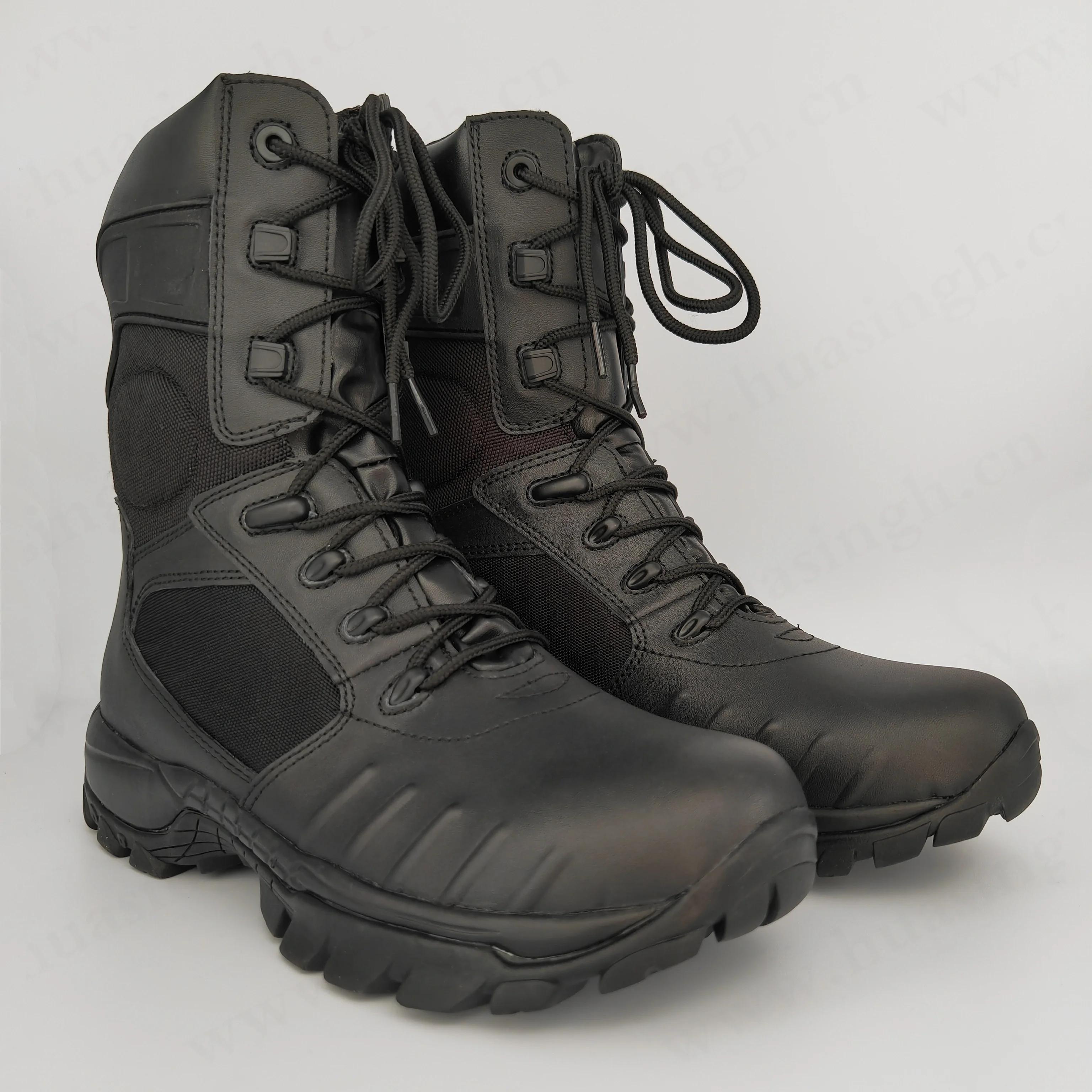 ZH,hot selling 8 inch training tactical combat boots anti-corrosion black outdoor hiking boots for sale HSM016