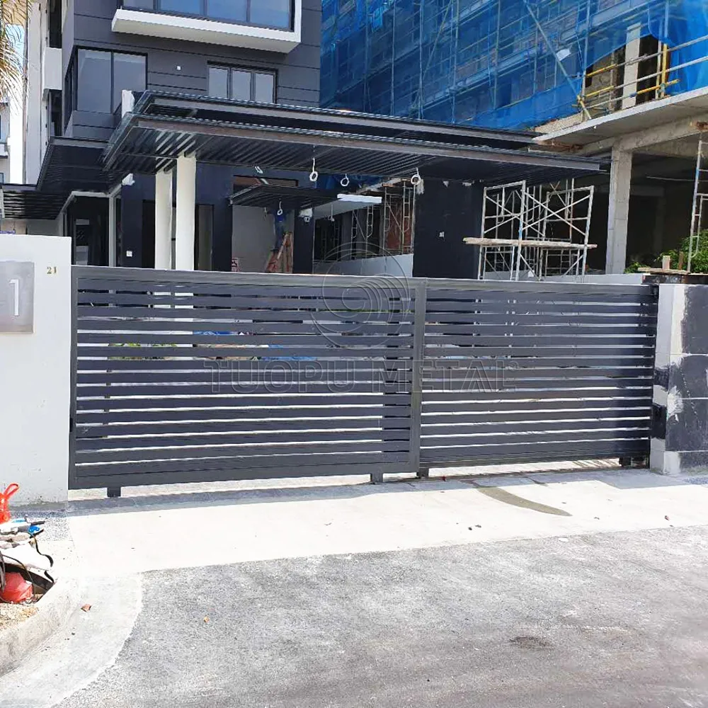 Entrance Automatic Aluminum Fences Gates Door Modern House Sliding Gate Aluminum Strip Main Gate Designs
