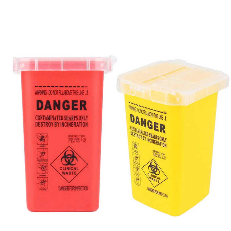 Needles Waste Bucket Mini Trash Cans Disposable Sharps Blades Cartridge Box PMU Tattoo Medical Bottle Supplies Container Plastic