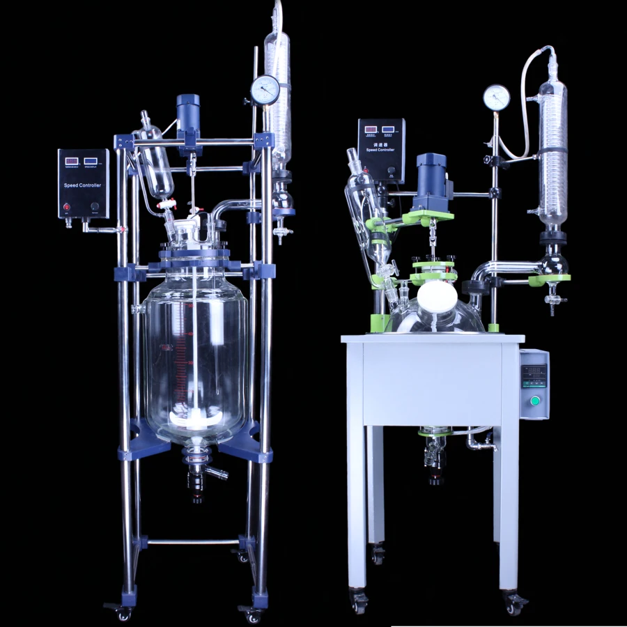 Borosilicate Glass Vessel 50 Liter Chemical Lab Agitating 50L Vacuum Mixing Tank with Heater