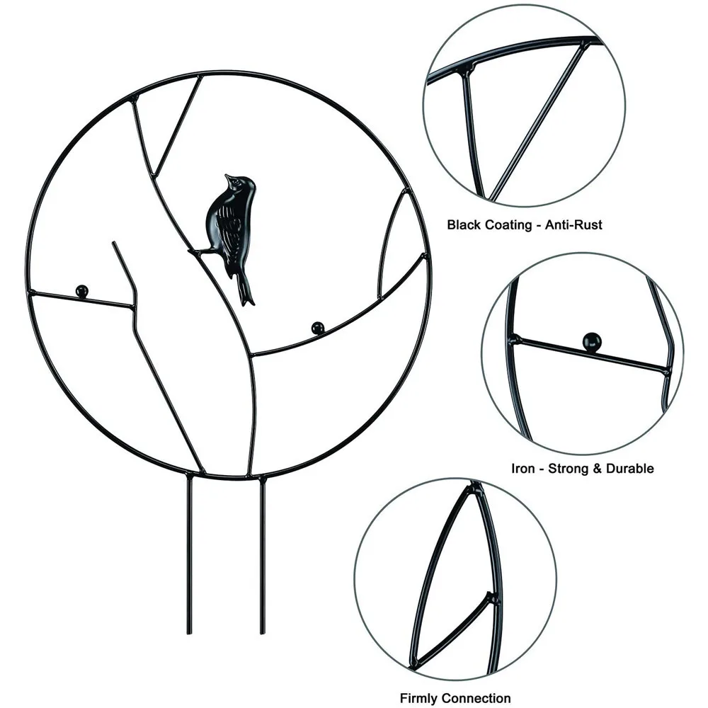 Modern gardening climbing frame plant bracket support rod bird butterfly-shaped iron frame plant flower arranging pole