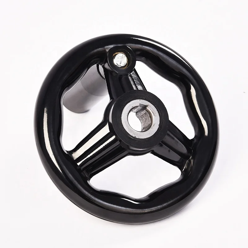 Hot sale black dished bakelite handle handwheels for mechanical