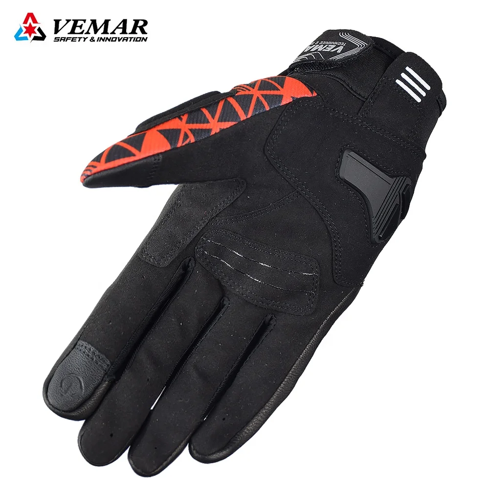 VEMAR Motorcycle Riding Gloves Men Vintage Motocross Leather Gloves Touch Screen Motorbike Racing Bike MTB ATV Safety Gloves