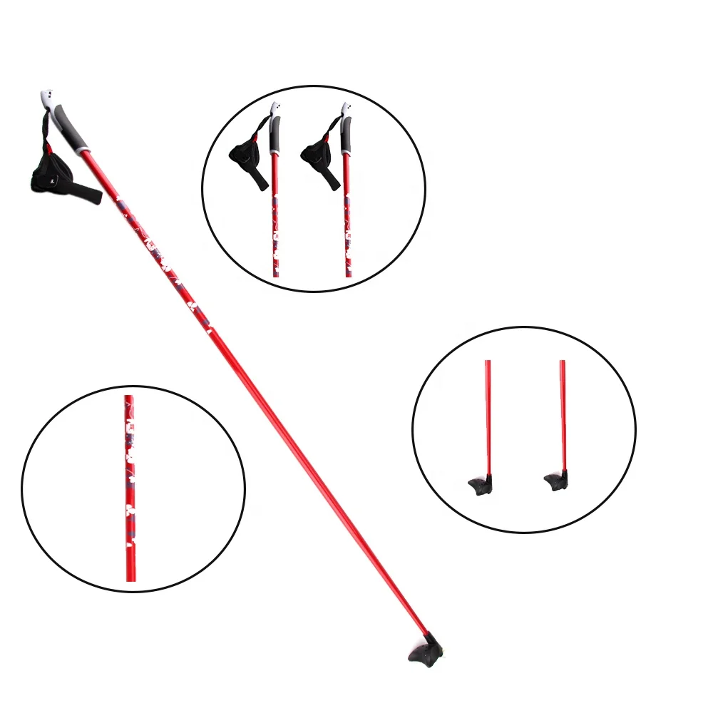 Factory directly wholesale quick release TPR handles 16mm alpine ski sticks one section walking poles