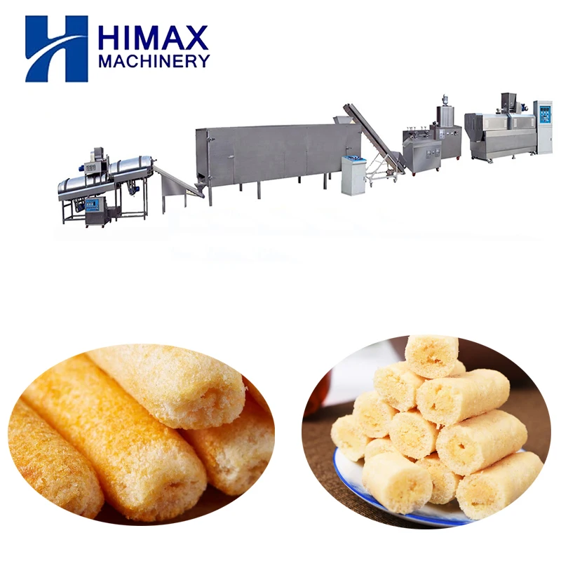 Double Screw Corn Puff Extruder Core Filled Snack Food Production Line Cpre Filled Snack Food Machine