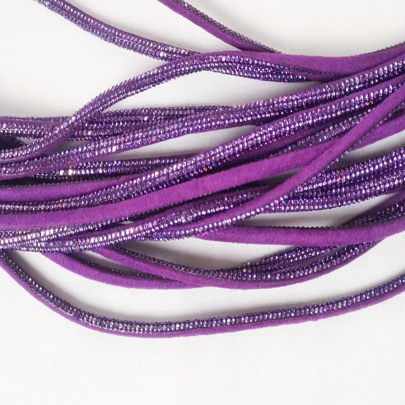 4.1 mm half-Round Crystal Rhinestone Tube Rope Decorative Rope Straps For Dresses Hoodie