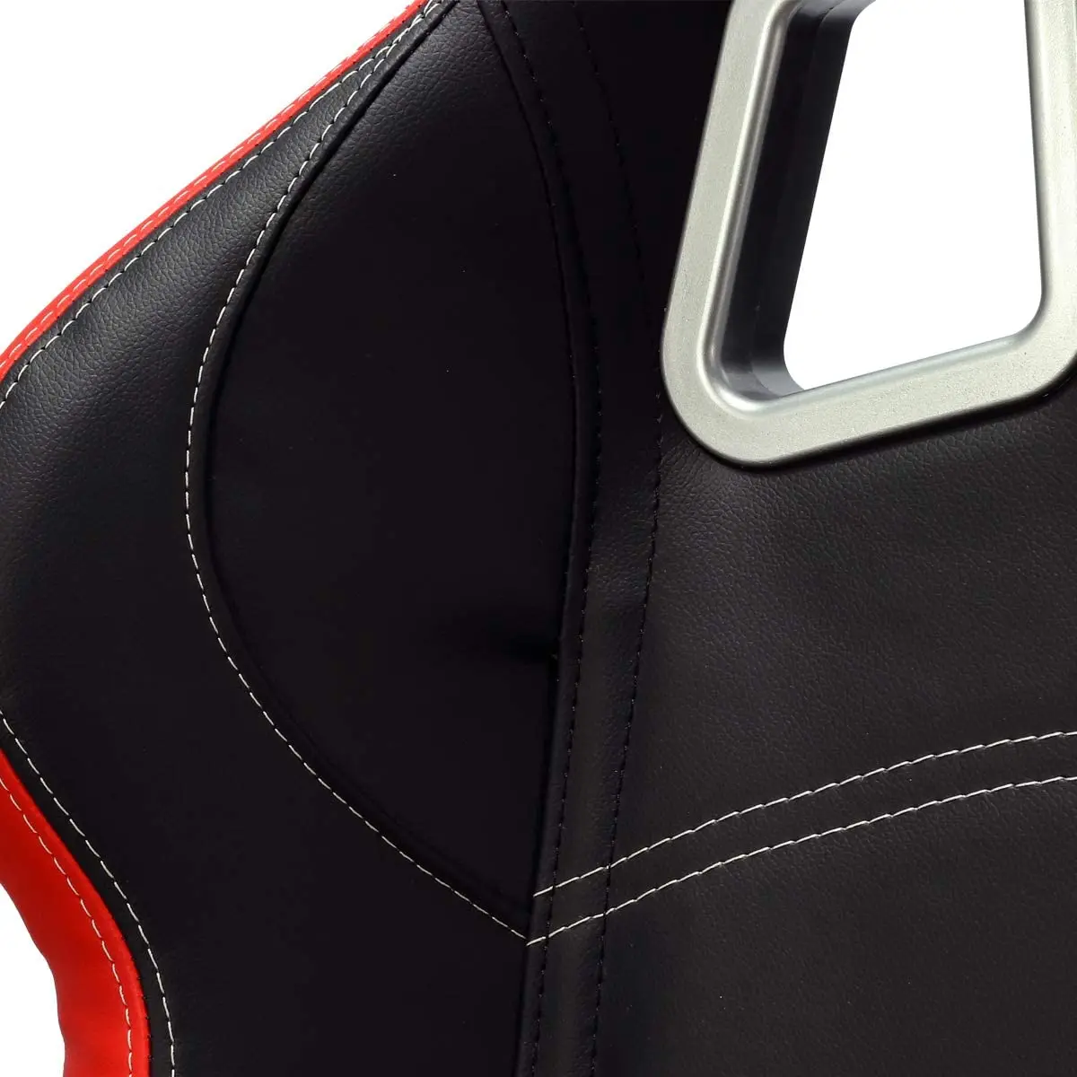 Jiabeir Customized Logo Black Red PVC Leather With White Line Double Slider Bucket Seat