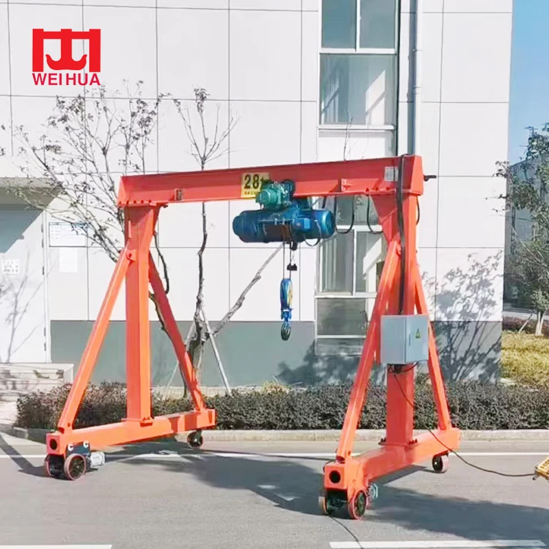 Good standard workshop use lifting goods 10ton mini portable mobile gantry crane