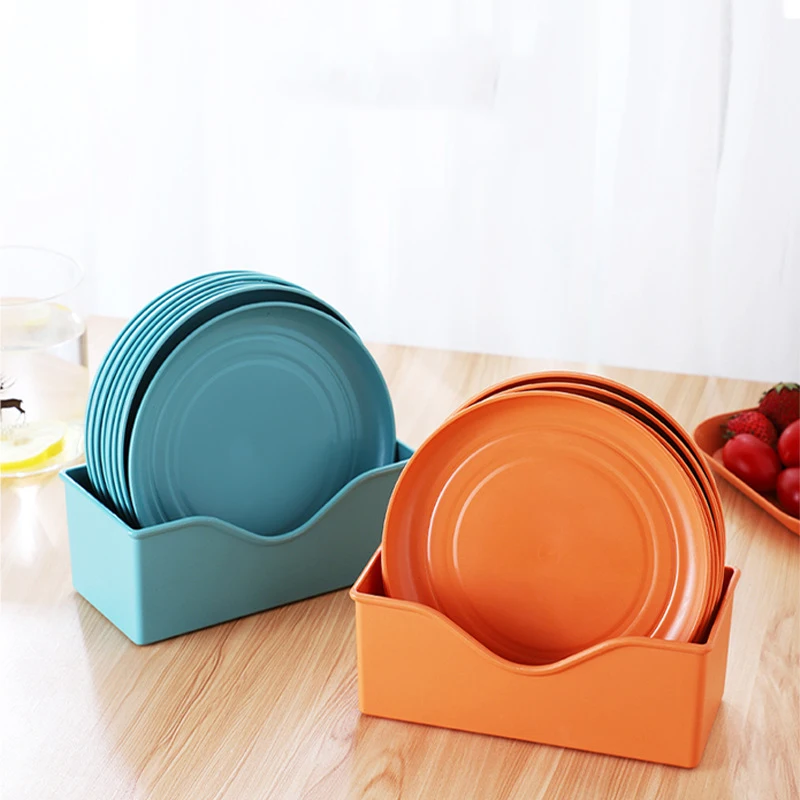 Hot Selling 8 Pcs/Sets Reusable Bone Dish Fruit Snacks Dinner Plates Kids Plates Multi Purpose Pp Plastic Plates Set With Base