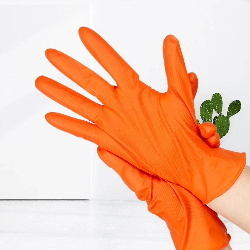 C57 Diamond Synthetic Yellow Nitrile Gloves Yellow  Food Grade 9 mil Orange Nitrile Gloves