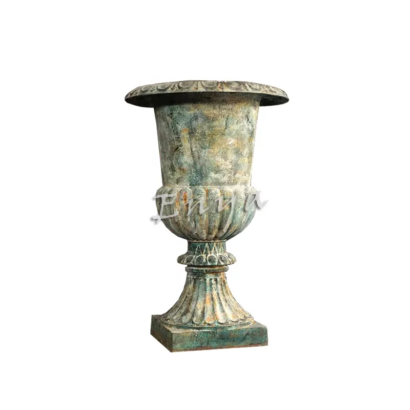 Factory Direct Sales Extra Large Metal Roman Empire Garden Patio Backyard Outdoor Big Iron Casting Flower Pots