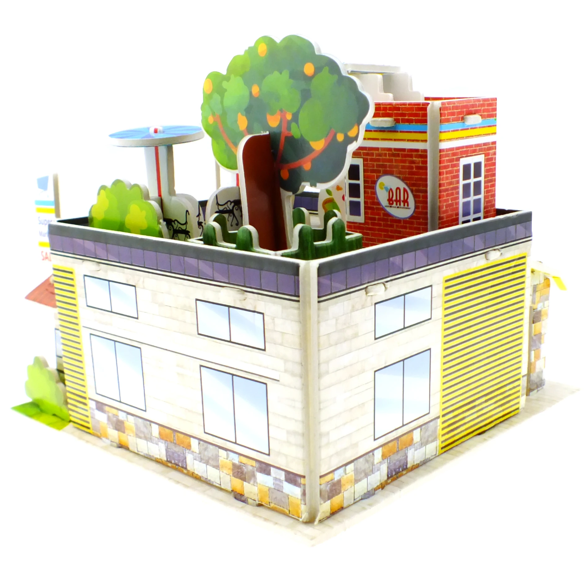 A Small Supermarket DIY Custom Handmade 3D Paper Puzzle Building  Model Jigsaw Puzzle