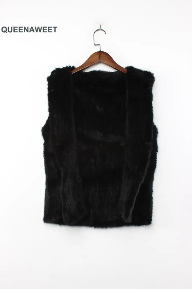 Ladies Fashion Luxury Style High Quality Real Knit mink Fur Vest