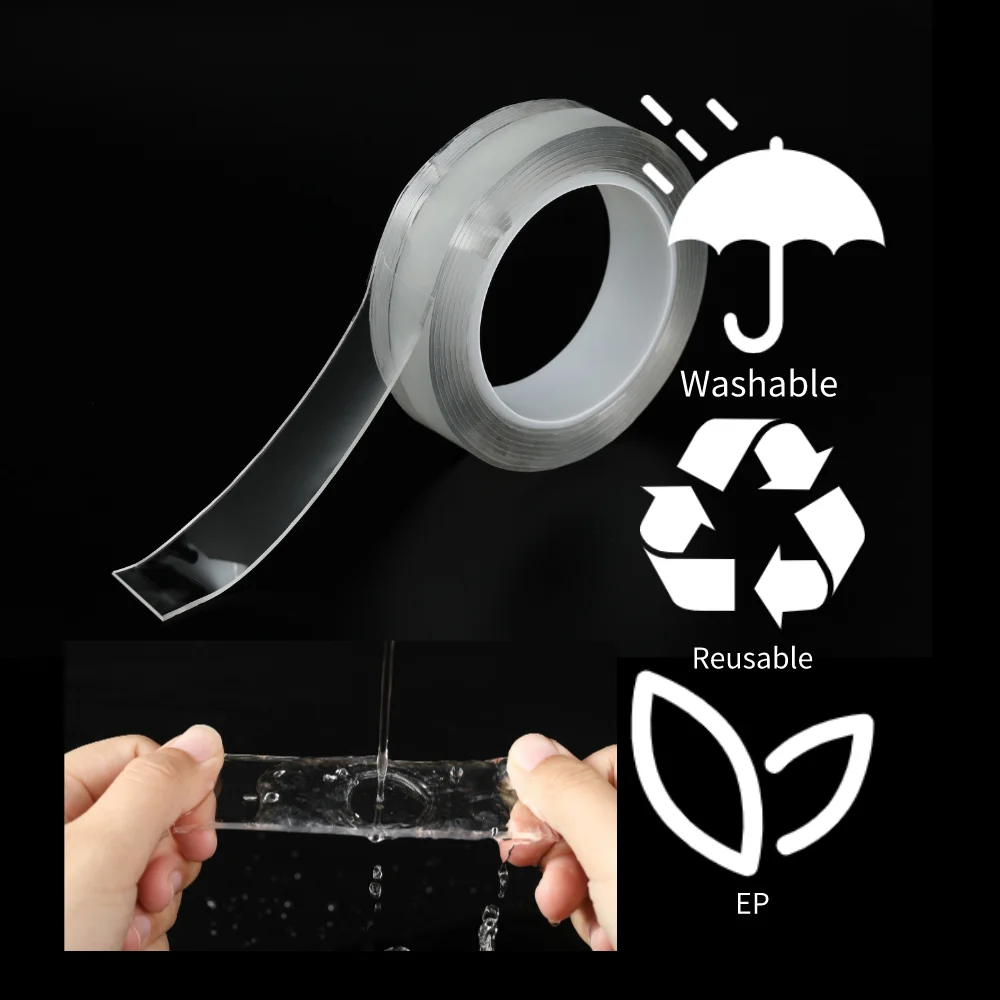 Manufacture Double-Sided Washable Adhesive Tape Strong Viscosity Self-Adhesive Rug Carpet Seaming Gel Transparent Nano Tape