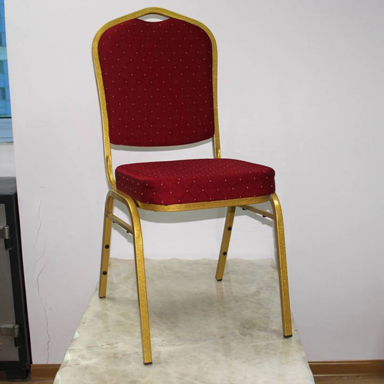 Wholesale Modern Luxury Cheap Used Upholstered Gold Chrome Frame Stacking Event Furniture Banquet Hall Chairs For Sale