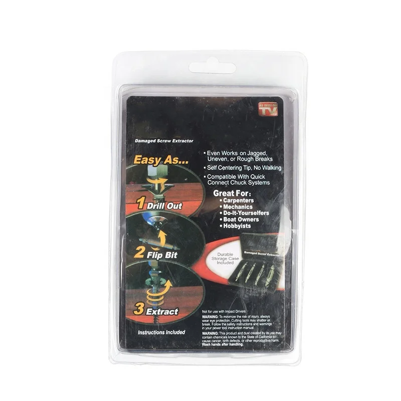 The High Carbon Steel Speeyd Broken Bolt and damaged Screw Extractor and Remover Set with Vertical Bubble Shell Packing