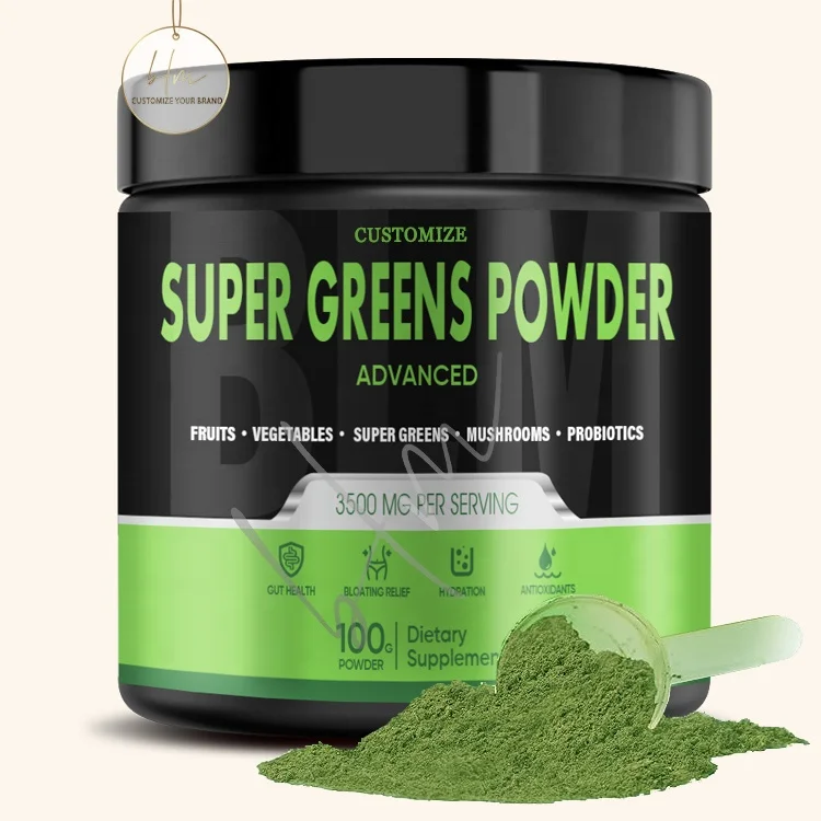 OEM/ODM Super Greens Supplement Private Label Superfood Flavoured Super Greens Powder