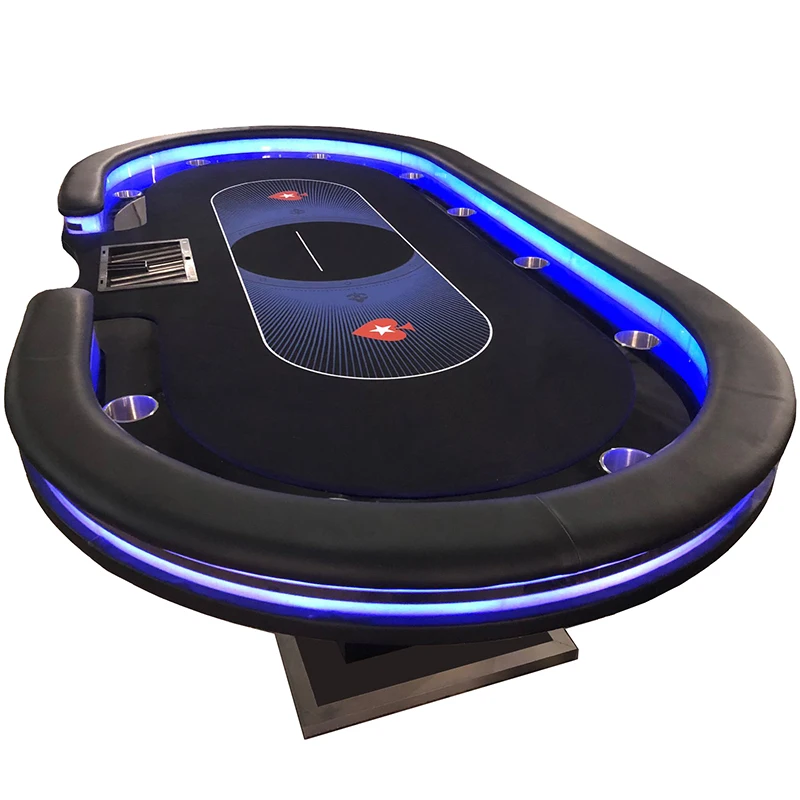 10 People Casino Table Texas Poker Gambling With Led Lights
