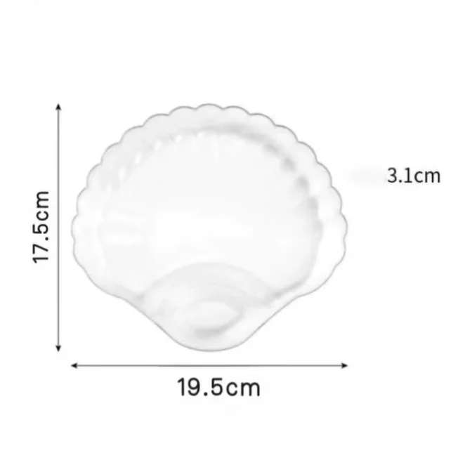 Household Creative Dipping Compartment Plate Transparent Glass Shell Shape Sushi Plate