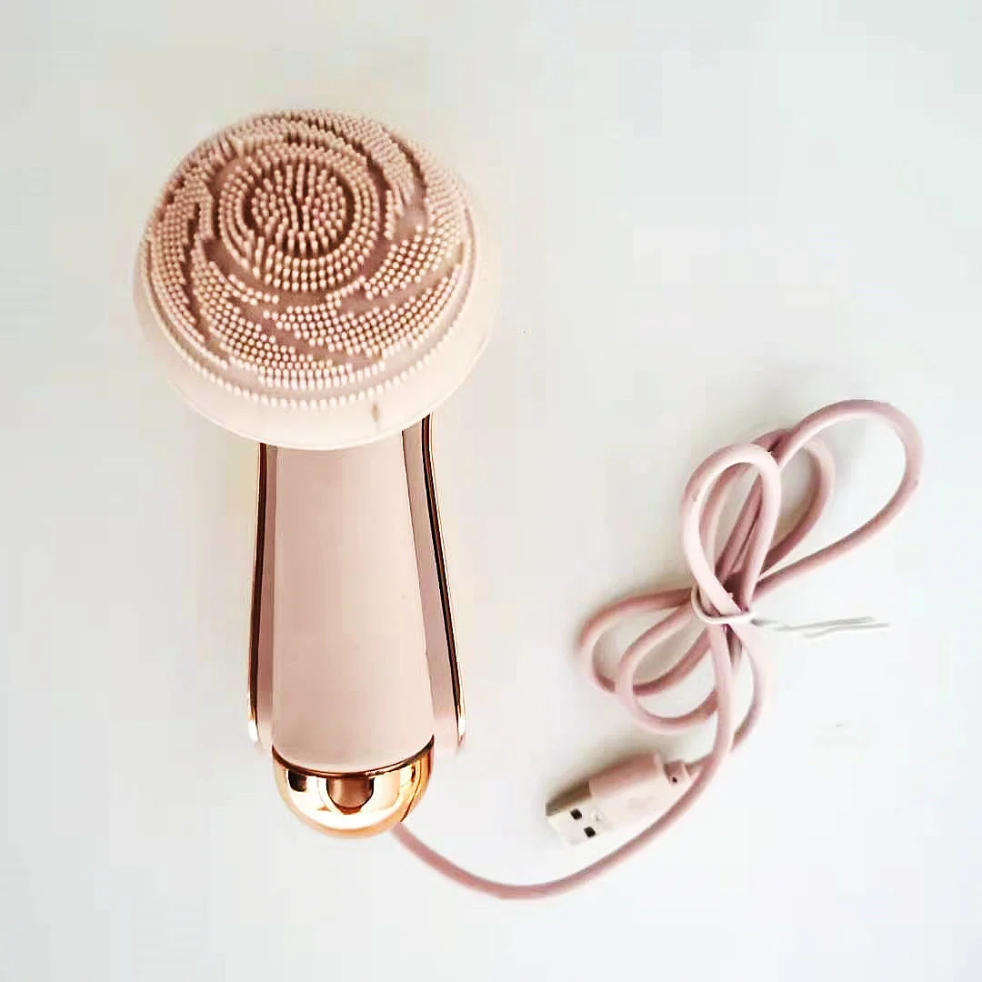 Anti-Bacterial Silicone Sonic Facial Brush Rotating Balls Pore Cleaner for Beauty Use Deep cleansing