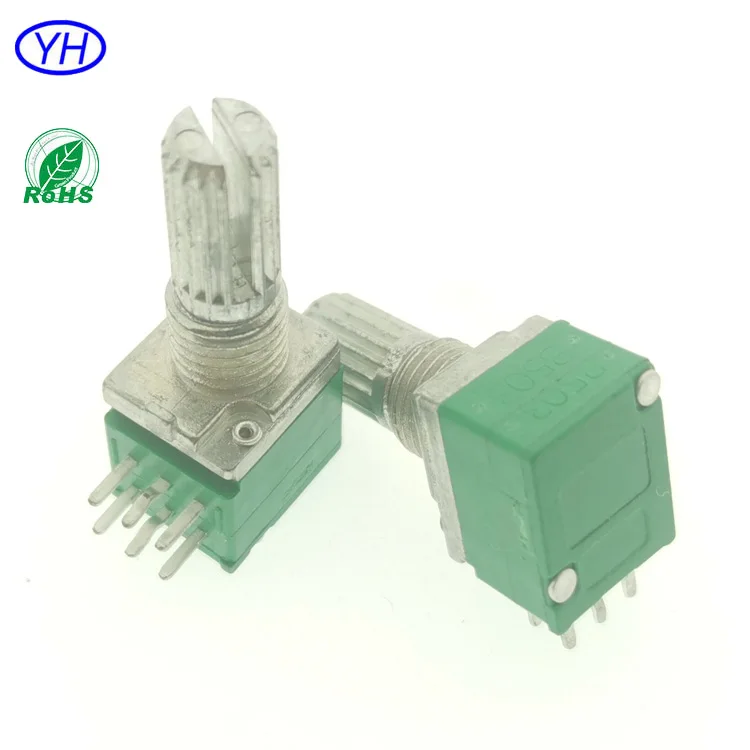 YUWAH Hot sales 9mm amplifier 10k 20k 50k 100k linear rotary stereo dual potentiometer alps RK097 alpha RD0902F Bourns PTD902