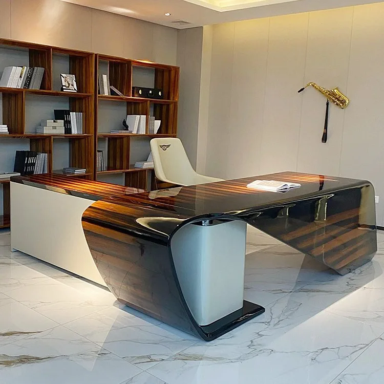 High-end Luxury office furniture manager table escritorio de oficina wooden L shape office desk executive ceo office desk