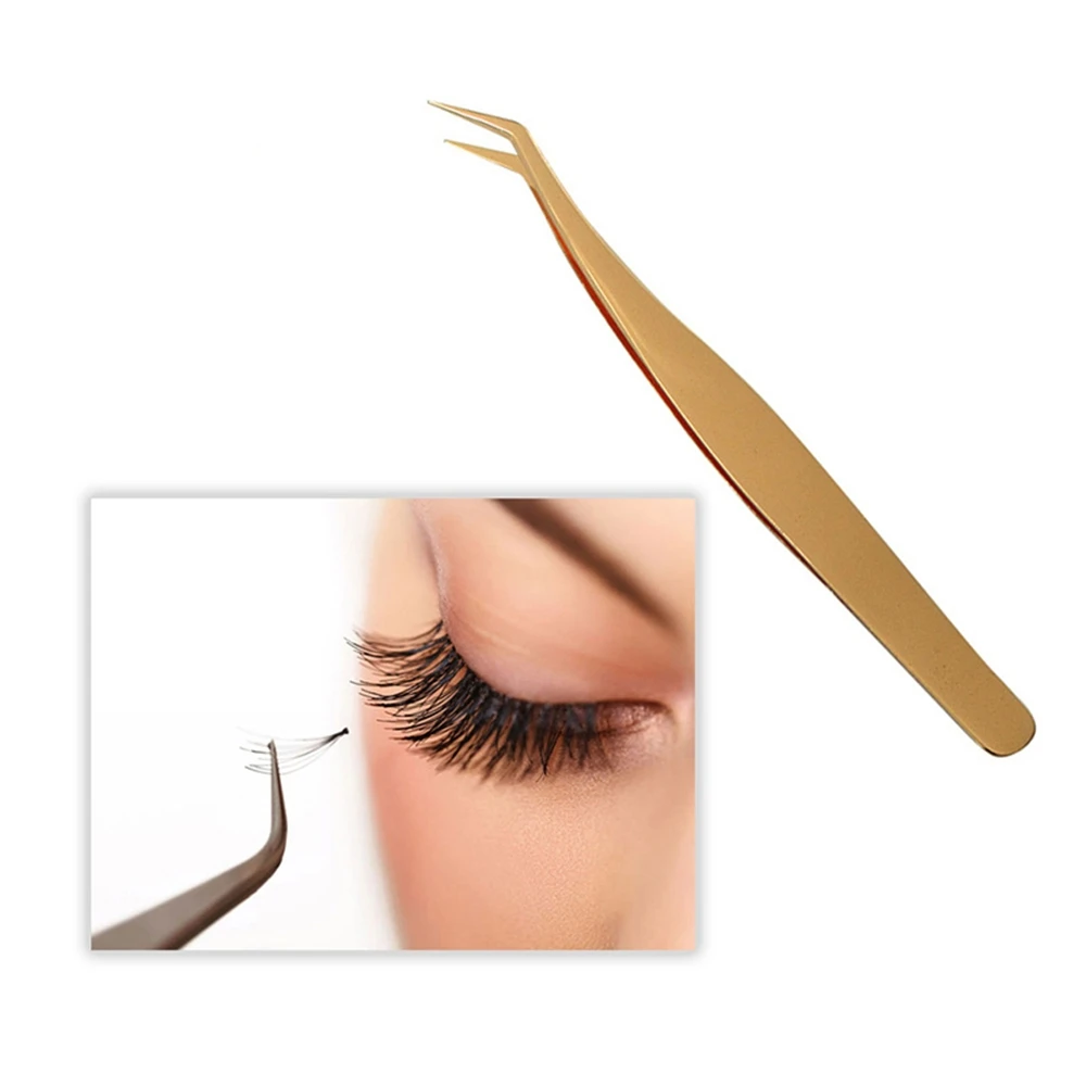 High precision Strong and durable fine workmanship Pointed gold Stainless steel Tweezer with Custom logo and packages