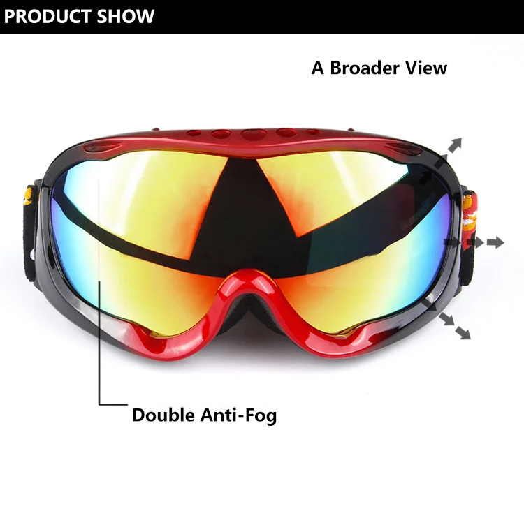 Custom snowboard uv goggles oem Anti-fog ski glasses snowboarding goggles