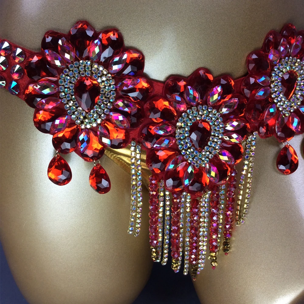 New Design Top Grade Sexy Women Belly Dance Samba Carnival Samba Carnival For Women Wire Bra & Belt stones Samba Suit