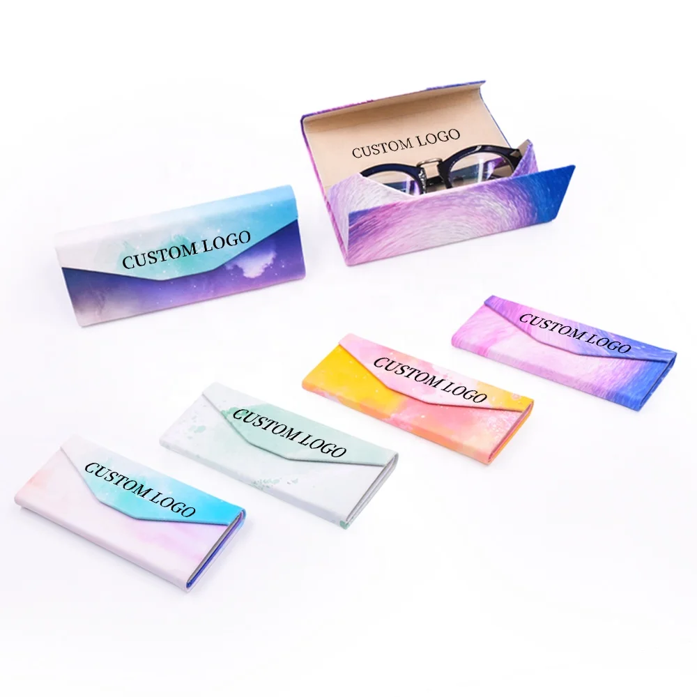 Made In China Folding Glasses Sunglasses Case Portable Pu Eyeglass Case for Men Women Collapsible Triangle Travel Glasses Case