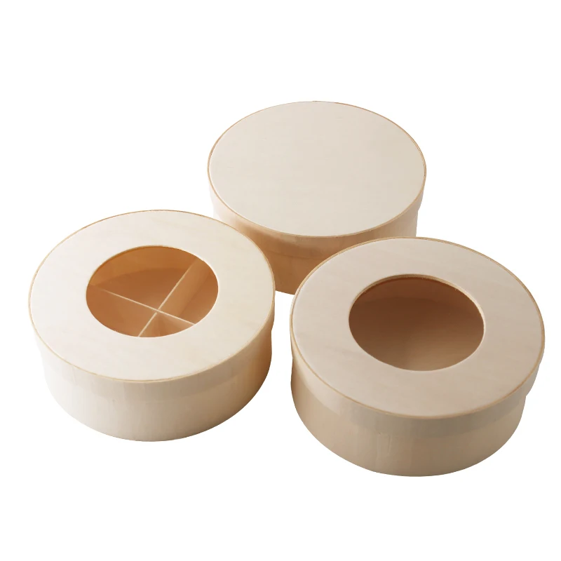 Manufacture New Design Wooden Fastfood Packaging Bento Boxes With Clear Window Food Grade Dessert Sushi Packaging Gift Box
