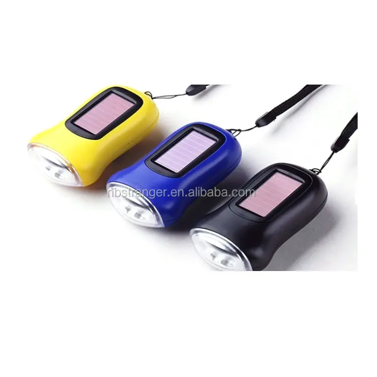 Flexible handheld  Crank Flashlight Solar and Dynamo Powered LED Outdoor zoomable flashlight