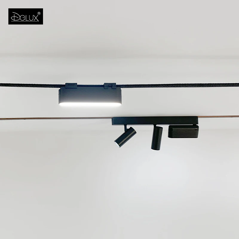 DGLUX 24v Ultra-Thin Linear Track With Multiple Lighting Styles Woven Track Accessories Can Be Used For Woven Track Light