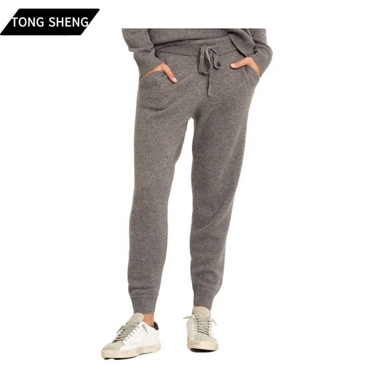 
Tong Sheng Womens Cashmere Sweatpants 100% Cashmere Knitted Pants Women Men Jogger Drawstring Waist Wool Cashmere Sweater Pant  (1600149231460)