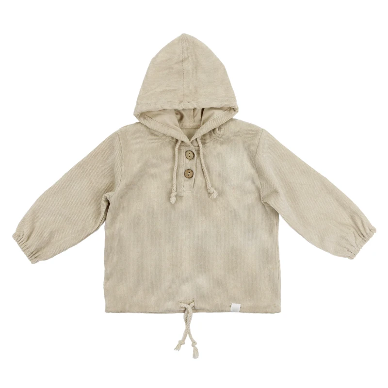 
Khaki Boutique Organic Corduroy Winter Warm High Quality Hot Sale Kids Gift Long Sleeve Baby T-shirt 