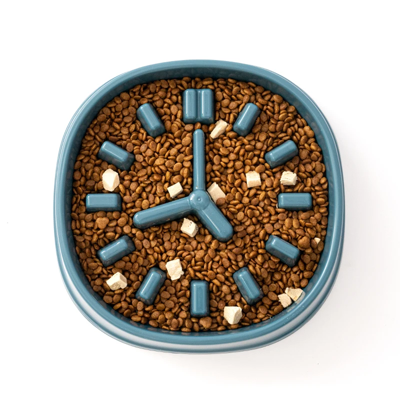 Новый дизайн часы форма Нескользящая дно кормушка для домашних животных собака медленная чаша