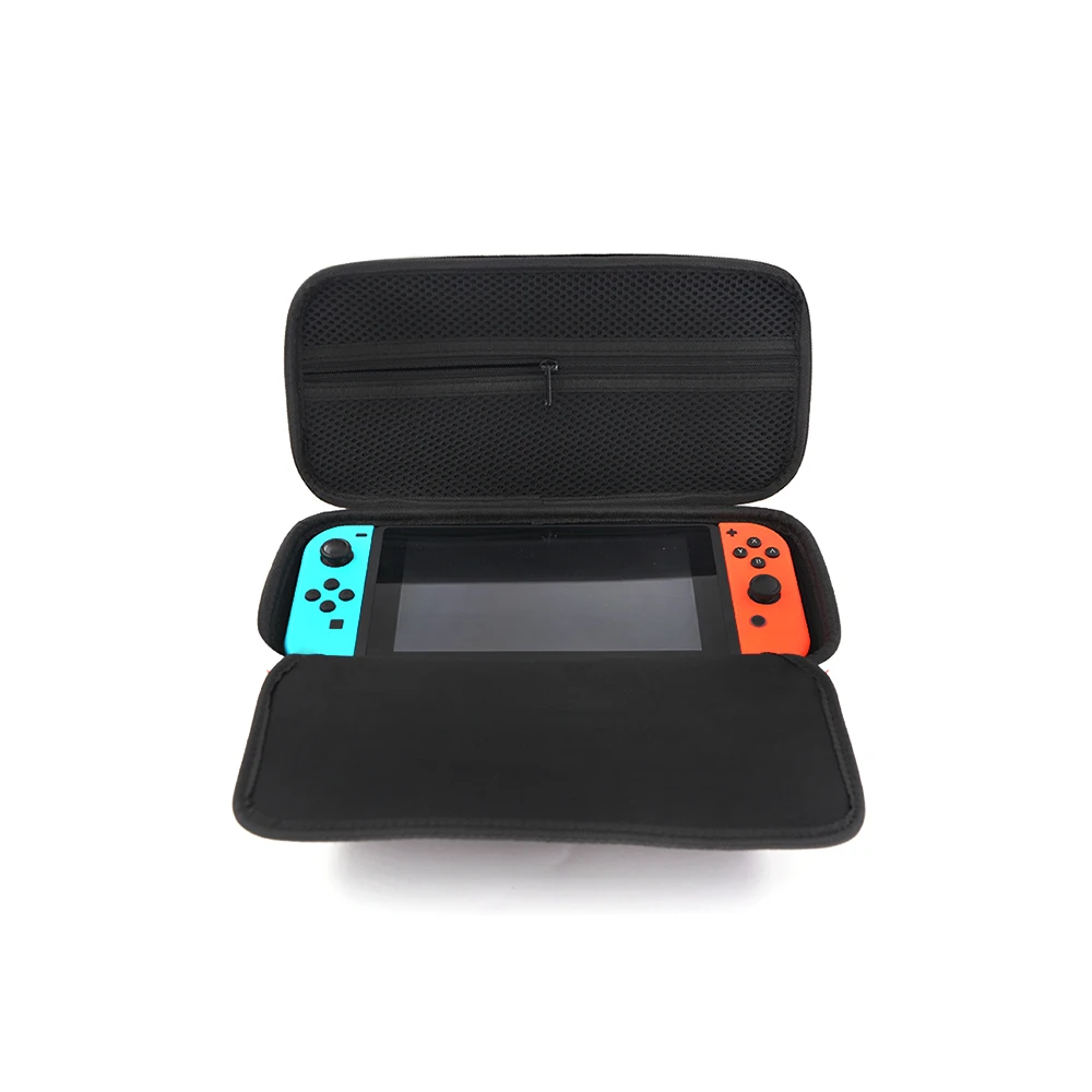 
Red Color PU Leather Large Size Switch EVA Bag White Zipper Closure Large Swtich Carry Bag 