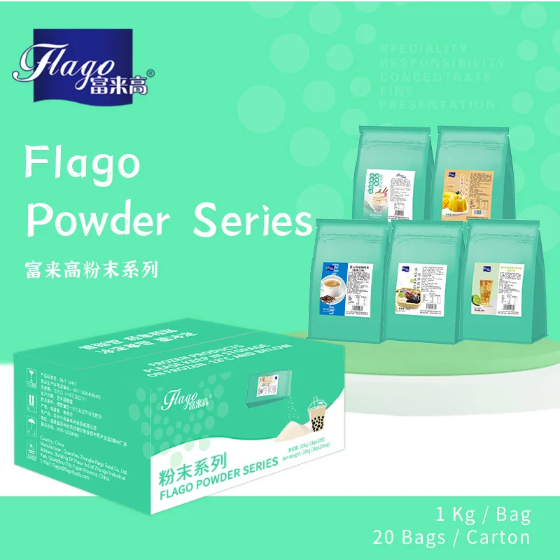 Flago Wholesale Delicious Peach-flavored smoothie powder  Snow Ice Powder Sugar Ice Cream shaved ice supplies