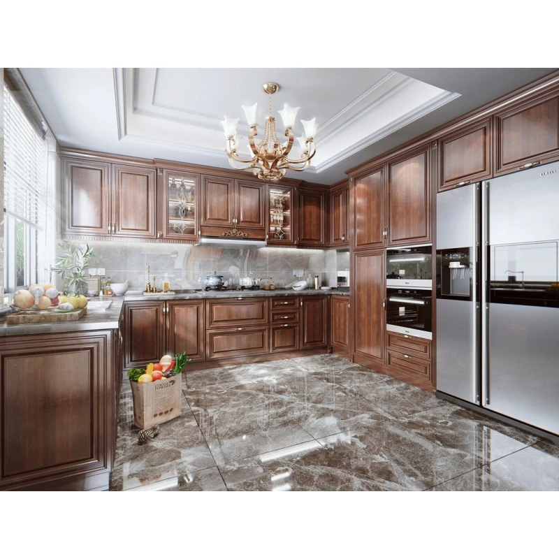 Custom American Style Home Cabinets Custom White Shaker Solid Wood Kitchen Walnut Wood Kitchen Cabinets Complete Sets