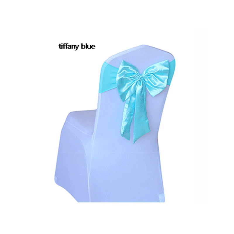 Pre tied chair sashes for chair decoration satin bow with elastic band for wedding banquet party