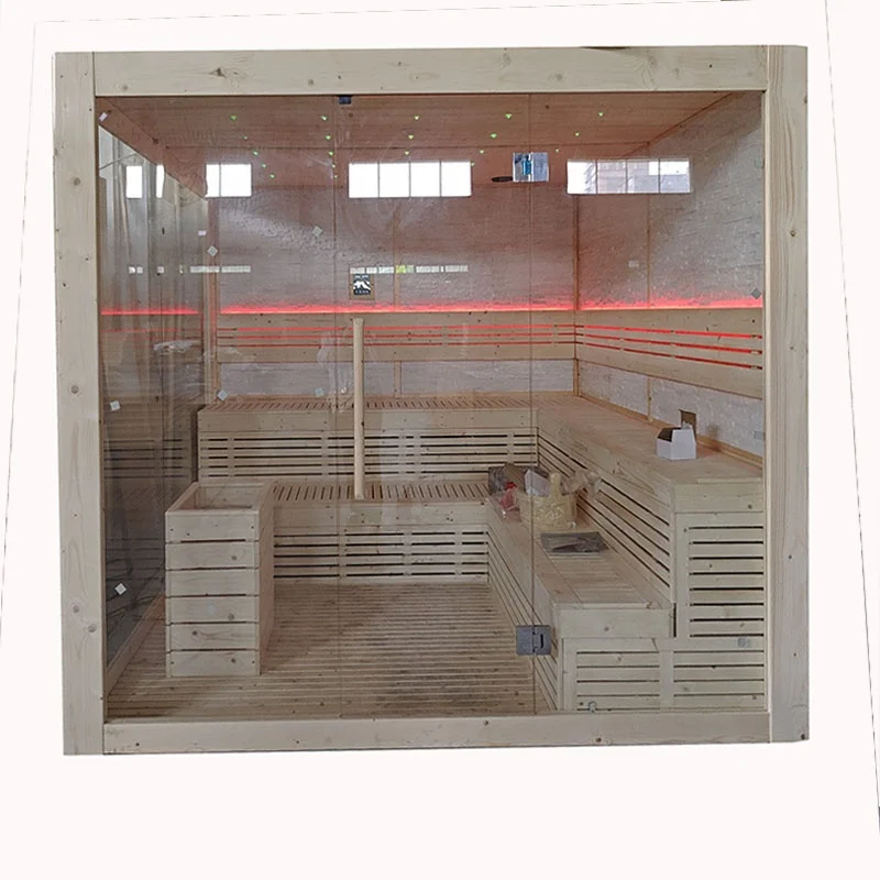 Finland pine wood Havia Electric heater 2 layers bench Indoor 8-10 people sauna room