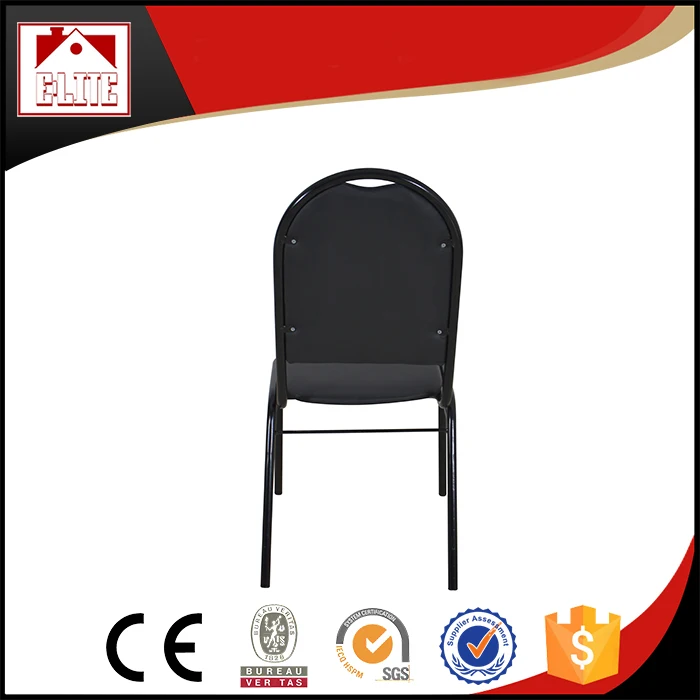 Black metal fabric stackable dining chair suitable for banquet hotel wedding banquet chair can be customized
