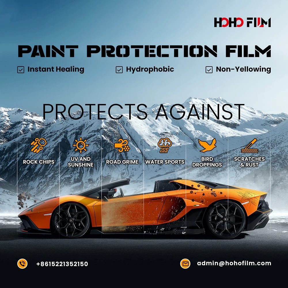 HOHOFILM 8.5mil Car PPF Paint Protection Film Stain Resistance Clear Self Healing Auto Bra TPU PPF Film Paint Protective Film