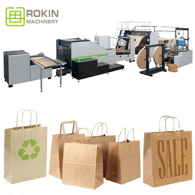ROKIN BRAND automatic Paper Bag Making Machine Automatic Economy Type Food Paper Bag Making Machine With Factory Price