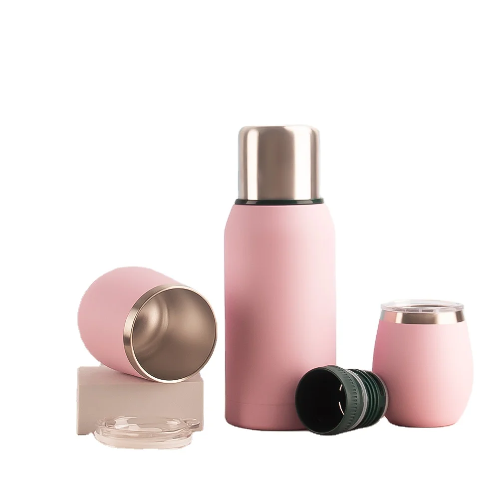 Stainless Steel Vacuum Insulated Thermo Flask Bottle Yerba Mate Tea Thermos and Tea Cup Set